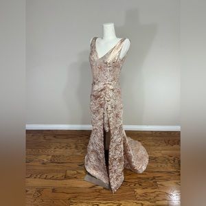 Gold train gown